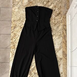 Elegant Black Strapless Jumpsuit